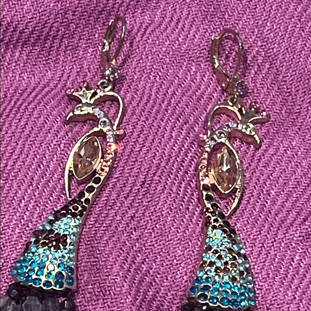 Dramatic Betsy Johnson Earrings With Multicolor C… - image 2